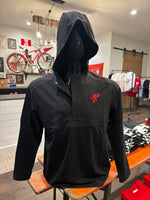 Long sleeve hooded quarter zip windbreaker