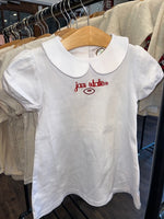 Little Cocky: Girls White Jax State Football Dress
