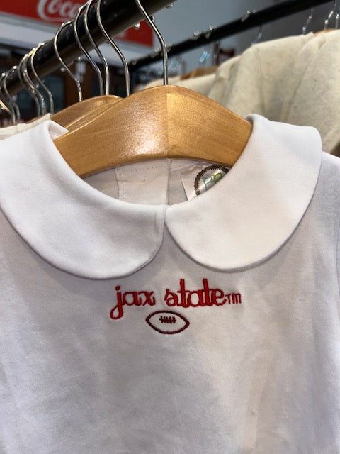 Little Cocky: Girls White Jax State Football Dress